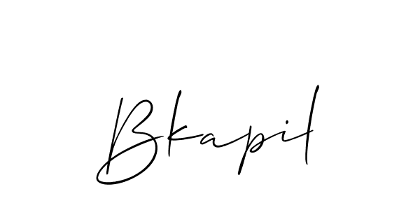 Allison_Script is a professional signature style that is perfect for those who want to add a touch of class to their signature. It is also a great choice for those who want to make their signature more unique. Get Bkapil name to fancy signature for free. Bkapil signature style 2 images and pictures png