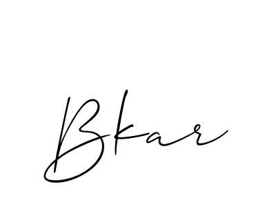 How to make Bkar signature? Allison_Script is a professional autograph style. Create handwritten signature for Bkar name. Bkar signature style 2 images and pictures png
