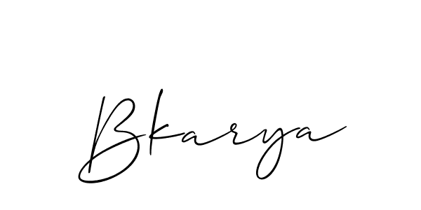Make a short Bkarya signature style. Manage your documents anywhere anytime using Allison_Script. Create and add eSignatures, submit forms, share and send files easily. Bkarya signature style 2 images and pictures png