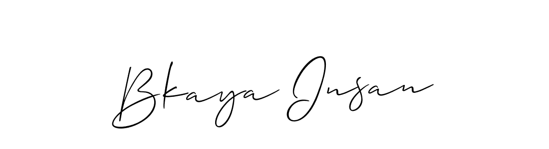 Similarly Allison_Script is the best handwritten signature design. Signature creator online .You can use it as an online autograph creator for name Bkaya Insan. Bkaya Insan signature style 2 images and pictures png