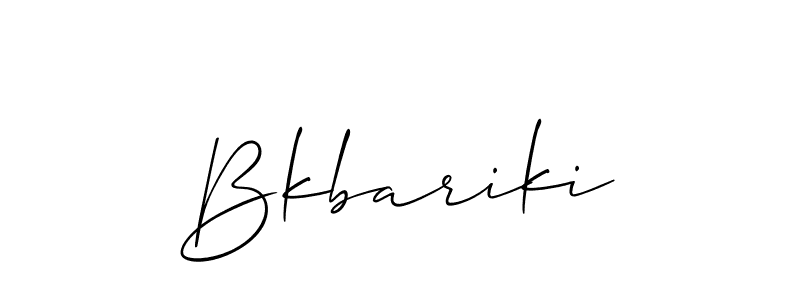 It looks lik you need a new signature style for name Bkbariki. Design unique handwritten (Allison_Script) signature with our free signature maker in just a few clicks. Bkbariki signature style 2 images and pictures png