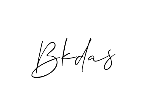 Allison_Script is a professional signature style that is perfect for those who want to add a touch of class to their signature. It is also a great choice for those who want to make their signature more unique. Get Bkdas name to fancy signature for free. Bkdas signature style 2 images and pictures png