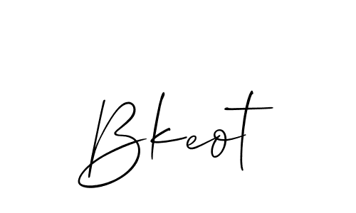 Make a beautiful signature design for name Bkeot. With this signature (Allison_Script) style, you can create a handwritten signature for free. Bkeot signature style 2 images and pictures png