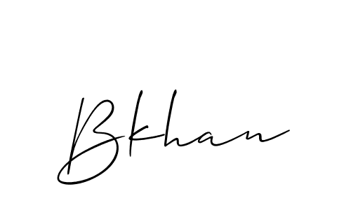 Use a signature maker to create a handwritten signature online. With this signature software, you can design (Allison_Script) your own signature for name Bkhan. Bkhan signature style 2 images and pictures png
