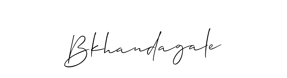 Create a beautiful signature design for name Bkhandagale. With this signature (Allison_Script) fonts, you can make a handwritten signature for free. Bkhandagale signature style 2 images and pictures png