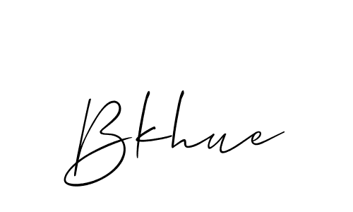 The best way (Allison_Script) to make a short signature is to pick only two or three words in your name. The name Bkhue include a total of six letters. For converting this name. Bkhue signature style 2 images and pictures png