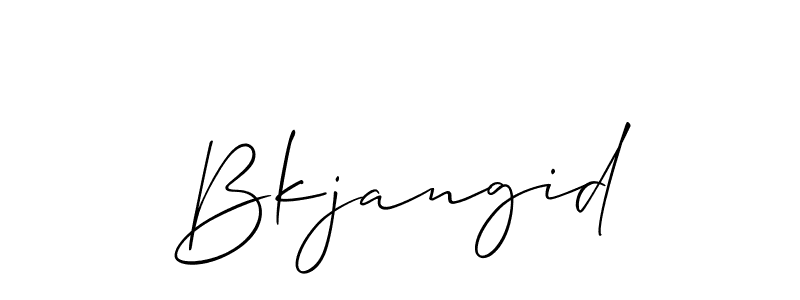 Use a signature maker to create a handwritten signature online. With this signature software, you can design (Allison_Script) your own signature for name Bkjangid. Bkjangid signature style 2 images and pictures png