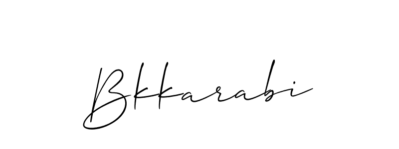 Use a signature maker to create a handwritten signature online. With this signature software, you can design (Allison_Script) your own signature for name Bkkarabi. Bkkarabi signature style 2 images and pictures png