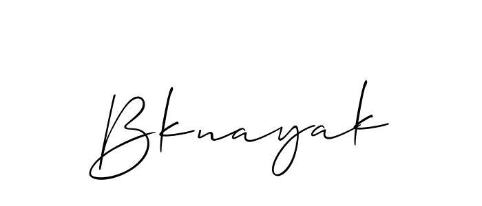 How to make Bknayak signature? Allison_Script is a professional autograph style. Create handwritten signature for Bknayak name. Bknayak signature style 2 images and pictures png