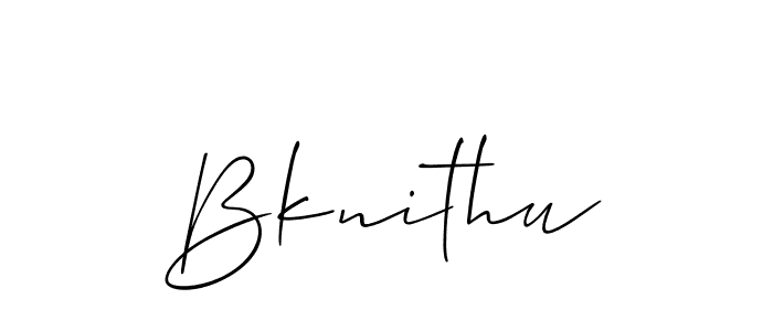 Make a short Bknithu signature style. Manage your documents anywhere anytime using Allison_Script. Create and add eSignatures, submit forms, share and send files easily. Bknithu signature style 2 images and pictures png