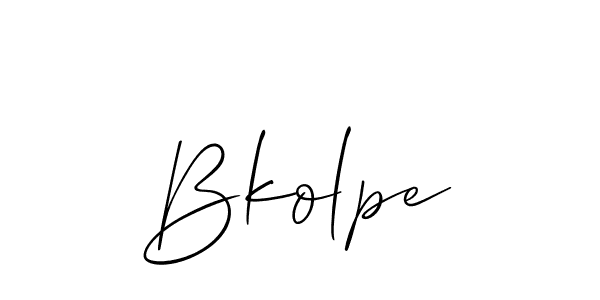 Design your own signature with our free online signature maker. With this signature software, you can create a handwritten (Allison_Script) signature for name Bkolpe. Bkolpe signature style 2 images and pictures png