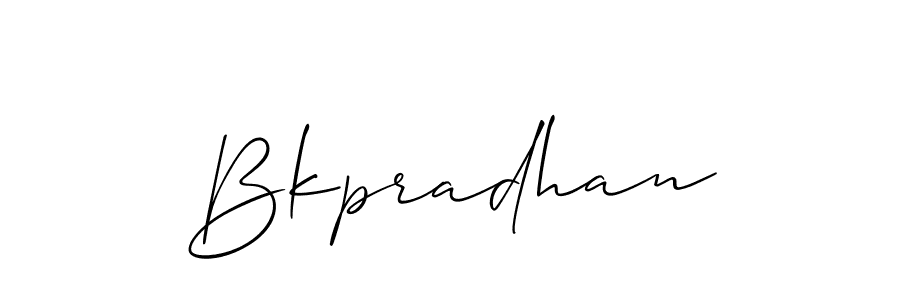 How to make Bkpradhan signature? Allison_Script is a professional autograph style. Create handwritten signature for Bkpradhan name. Bkpradhan signature style 2 images and pictures png