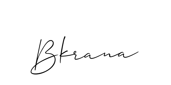 Use a signature maker to create a handwritten signature online. With this signature software, you can design (Allison_Script) your own signature for name Bkrana. Bkrana signature style 2 images and pictures png