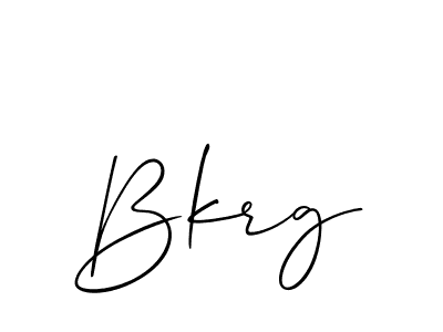 Use a signature maker to create a handwritten signature online. With this signature software, you can design (Allison_Script) your own signature for name Bkrg. Bkrg signature style 2 images and pictures png