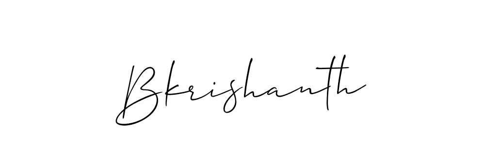 Allison_Script is a professional signature style that is perfect for those who want to add a touch of class to their signature. It is also a great choice for those who want to make their signature more unique. Get Bkrishanth name to fancy signature for free. Bkrishanth signature style 2 images and pictures png