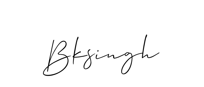 It looks lik you need a new signature style for name Bksingh. Design unique handwritten (Allison_Script) signature with our free signature maker in just a few clicks. Bksingh signature style 2 images and pictures png