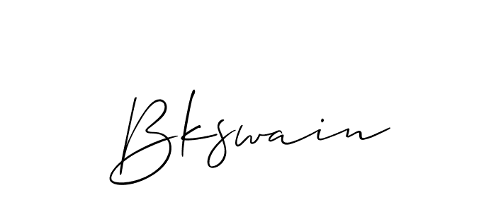 The best way (Allison_Script) to make a short signature is to pick only two or three words in your name. The name Bkswain include a total of six letters. For converting this name. Bkswain signature style 2 images and pictures png