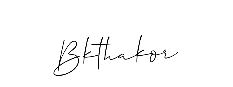 The best way (Allison_Script) to make a short signature is to pick only two or three words in your name. The name Bkthakor include a total of six letters. For converting this name. Bkthakor signature style 2 images and pictures png