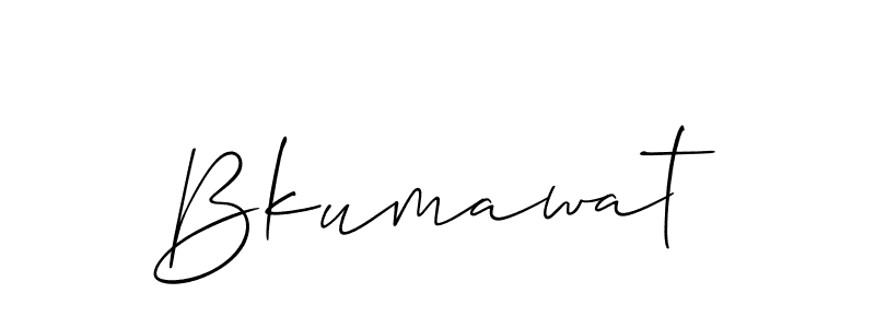 The best way (Allison_Script) to make a short signature is to pick only two or three words in your name. The name Bkumawat include a total of six letters. For converting this name. Bkumawat signature style 2 images and pictures png