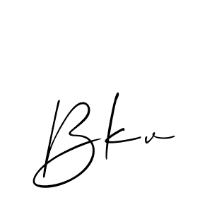 The best way (Allison_Script) to make a short signature is to pick only two or three words in your name. The name Bkv include a total of six letters. For converting this name. Bkv signature style 2 images and pictures png