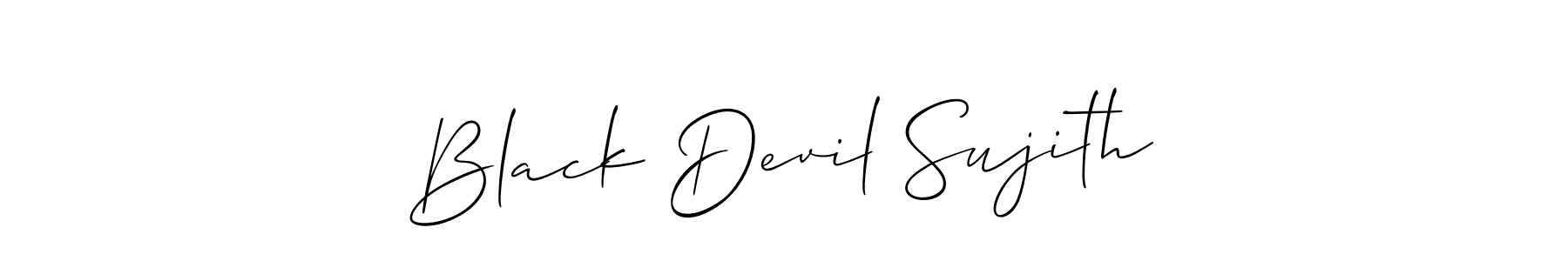 The best way (Allison_Script) to make a short signature is to pick only two or three words in your name. The name Black Devil Sujith include a total of six letters. For converting this name. Black Devil Sujith signature style 2 images and pictures png