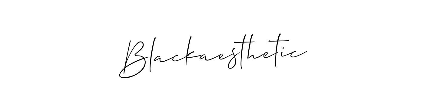 Use a signature maker to create a handwritten signature online. With this signature software, you can design (Allison_Script) your own signature for name Blackaesthetic. Blackaesthetic signature style 2 images and pictures png