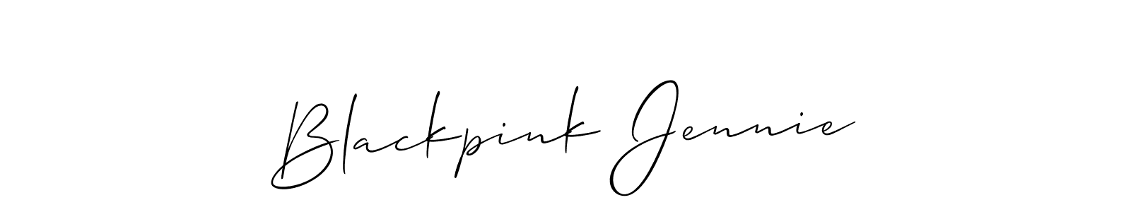 Make a beautiful signature design for name Blackpink Jennie. With this signature (Allison_Script) style, you can create a handwritten signature for free. Blackpink Jennie signature style 2 images and pictures png