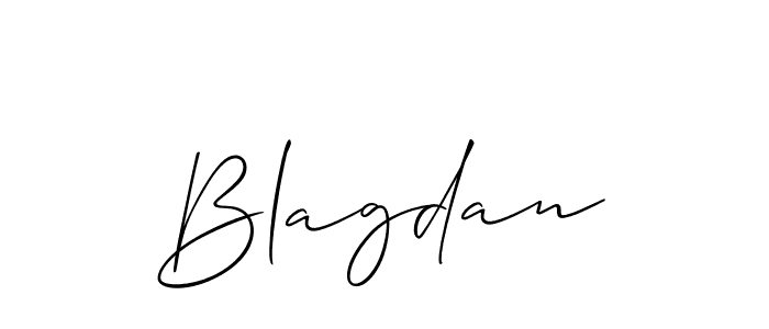 Create a beautiful signature design for name Blagdan. With this signature (Allison_Script) fonts, you can make a handwritten signature for free. Blagdan signature style 2 images and pictures png