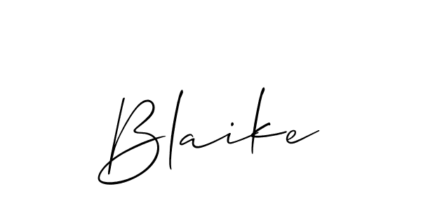 Design your own signature with our free online signature maker. With this signature software, you can create a handwritten (Allison_Script) signature for name Blaike. Blaike signature style 2 images and pictures png