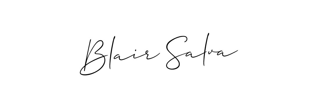 It looks lik you need a new signature style for name Blair Salva. Design unique handwritten (Allison_Script) signature with our free signature maker in just a few clicks. Blair Salva signature style 2 images and pictures png