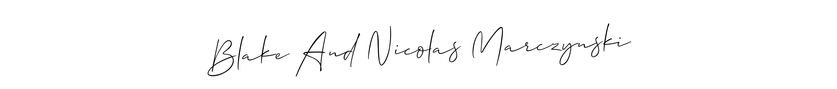 Make a short Blake And Nicolas Marczynski signature style. Manage your documents anywhere anytime using Allison_Script. Create and add eSignatures, submit forms, share and send files easily. Blake And Nicolas Marczynski signature style 2 images and pictures png