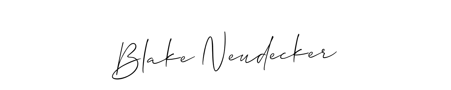 How to make Blake Neudecker name signature. Use Allison_Script style for creating short signs online. This is the latest handwritten sign. Blake Neudecker signature style 2 images and pictures png