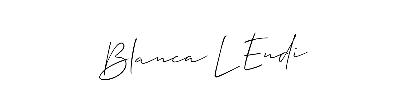 Blanca L Endi stylish signature style. Best Handwritten Sign (Allison_Script) for my name. Handwritten Signature Collection Ideas for my name Blanca L Endi. Blanca L Endi signature style 2 images and pictures png