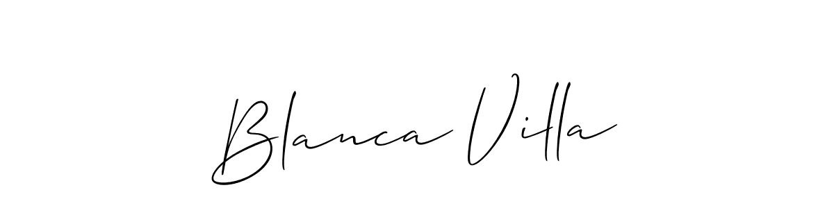 Create a beautiful signature design for name Blanca Villa. With this signature (Allison_Script) fonts, you can make a handwritten signature for free. Blanca Villa signature style 2 images and pictures png