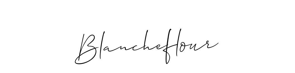 Make a beautiful signature design for name Blancheflour. With this signature (Allison_Script) style, you can create a handwritten signature for free. Blancheflour signature style 2 images and pictures png