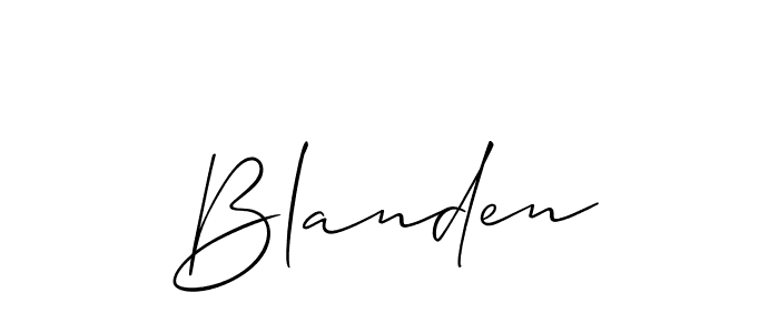 The best way (Allison_Script) to make a short signature is to pick only two or three words in your name. The name Blanden include a total of six letters. For converting this name. Blanden signature style 2 images and pictures png