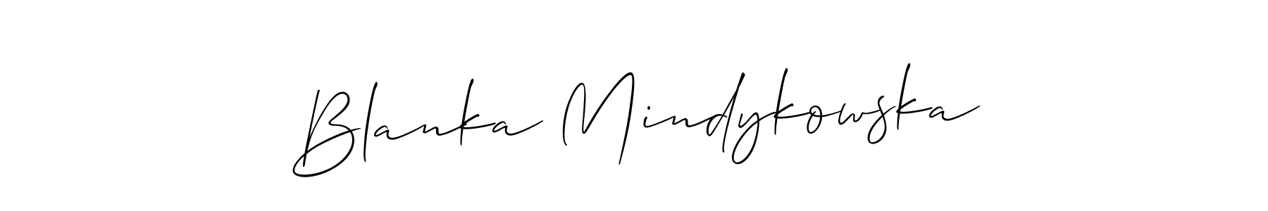 It looks lik you need a new signature style for name Blanka Mindykowska. Design unique handwritten (Allison_Script) signature with our free signature maker in just a few clicks. Blanka Mindykowska signature style 2 images and pictures png