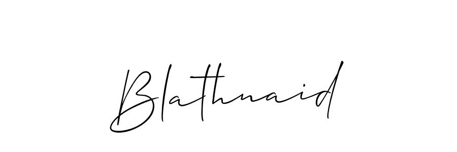 Create a beautiful signature design for name Blathnaid. With this signature (Allison_Script) fonts, you can make a handwritten signature for free. Blathnaid signature style 2 images and pictures png