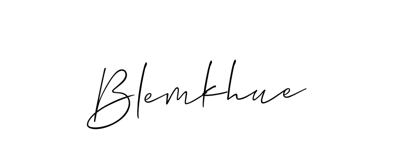 How to make Blemkhue signature? Allison_Script is a professional autograph style. Create handwritten signature for Blemkhue name. Blemkhue signature style 2 images and pictures png