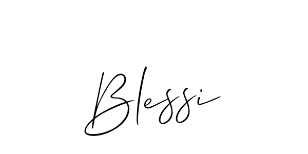 How to make Blessi signature? Allison_Script is a professional autograph style. Create handwritten signature for Blessi name. Blessi signature style 2 images and pictures png