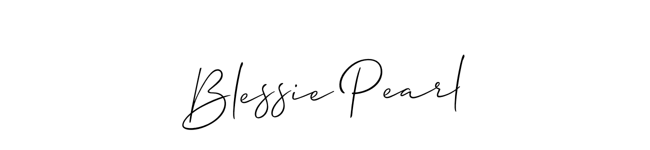 The best way (Allison_Script) to make a short signature is to pick only two or three words in your name. The name Blessie Pearl include a total of six letters. For converting this name. Blessie Pearl signature style 2 images and pictures png