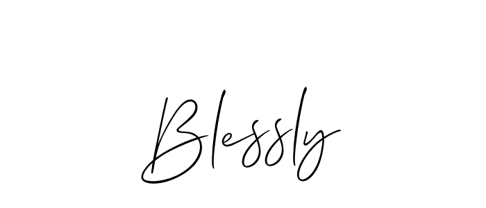 How to make Blessly signature? Allison_Script is a professional autograph style. Create handwritten signature for Blessly name. Blessly signature style 2 images and pictures png