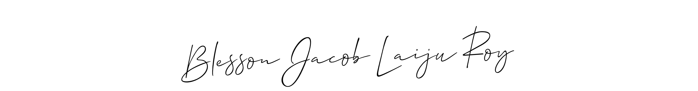 Also we have Blesson Jacob Laiju Roy name is the best signature style. Create professional handwritten signature collection using Allison_Script autograph style. Blesson Jacob Laiju Roy signature style 2 images and pictures png