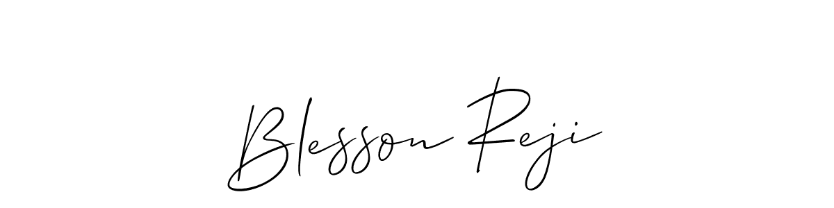 Design your own signature with our free online signature maker. With this signature software, you can create a handwritten (Allison_Script) signature for name Blesson Reji. Blesson Reji signature style 2 images and pictures png