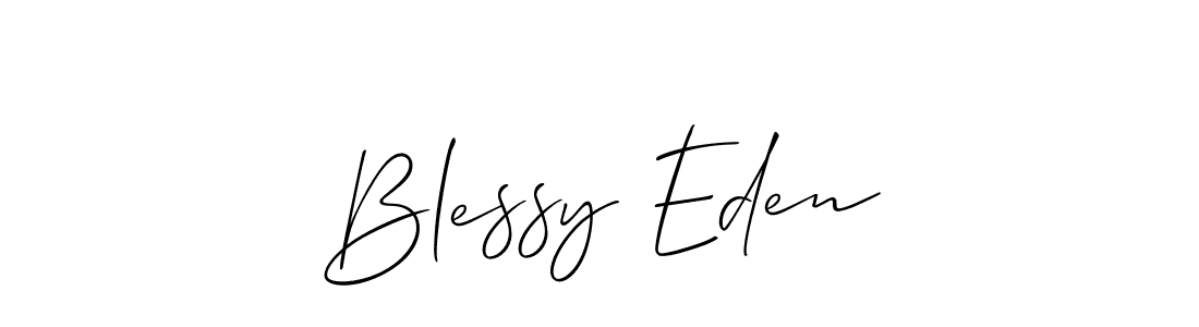 How to make Blessy Eden signature? Allison_Script is a professional autograph style. Create handwritten signature for Blessy Eden name. Blessy Eden signature style 2 images and pictures png