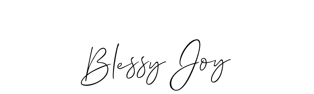 How to make Blessy Joy name signature. Use Allison_Script style for creating short signs online. This is the latest handwritten sign. Blessy Joy signature style 2 images and pictures png