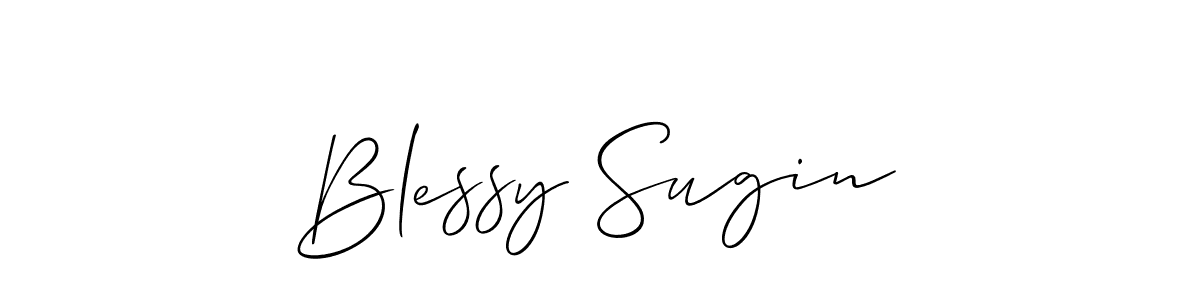 Make a beautiful signature design for name Blessy Sugin. With this signature (Allison_Script) style, you can create a handwritten signature for free. Blessy Sugin signature style 2 images and pictures png