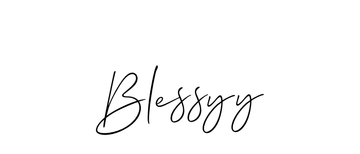 Use a signature maker to create a handwritten signature online. With this signature software, you can design (Allison_Script) your own signature for name Blessyy. Blessyy signature style 2 images and pictures png
