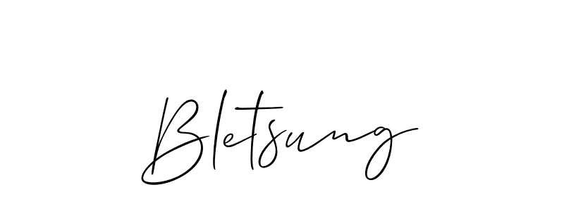 How to Draw Bletsung signature style? Allison_Script is a latest design signature styles for name Bletsung. Bletsung signature style 2 images and pictures png