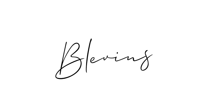 It looks lik you need a new signature style for name Blevins. Design unique handwritten (Allison_Script) signature with our free signature maker in just a few clicks. Blevins signature style 2 images and pictures png